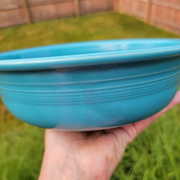 Vintage Fiesta 8.5" Nappy Bowl ~ Fiestaware ~ Serving Bowl ~ Turquoise - Picture 4 of 16